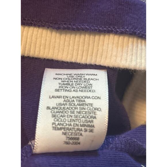 Vintage 1980's SJB Active Women's Purple/White Layered Look Top Size M Petite - Picture 5 of 6